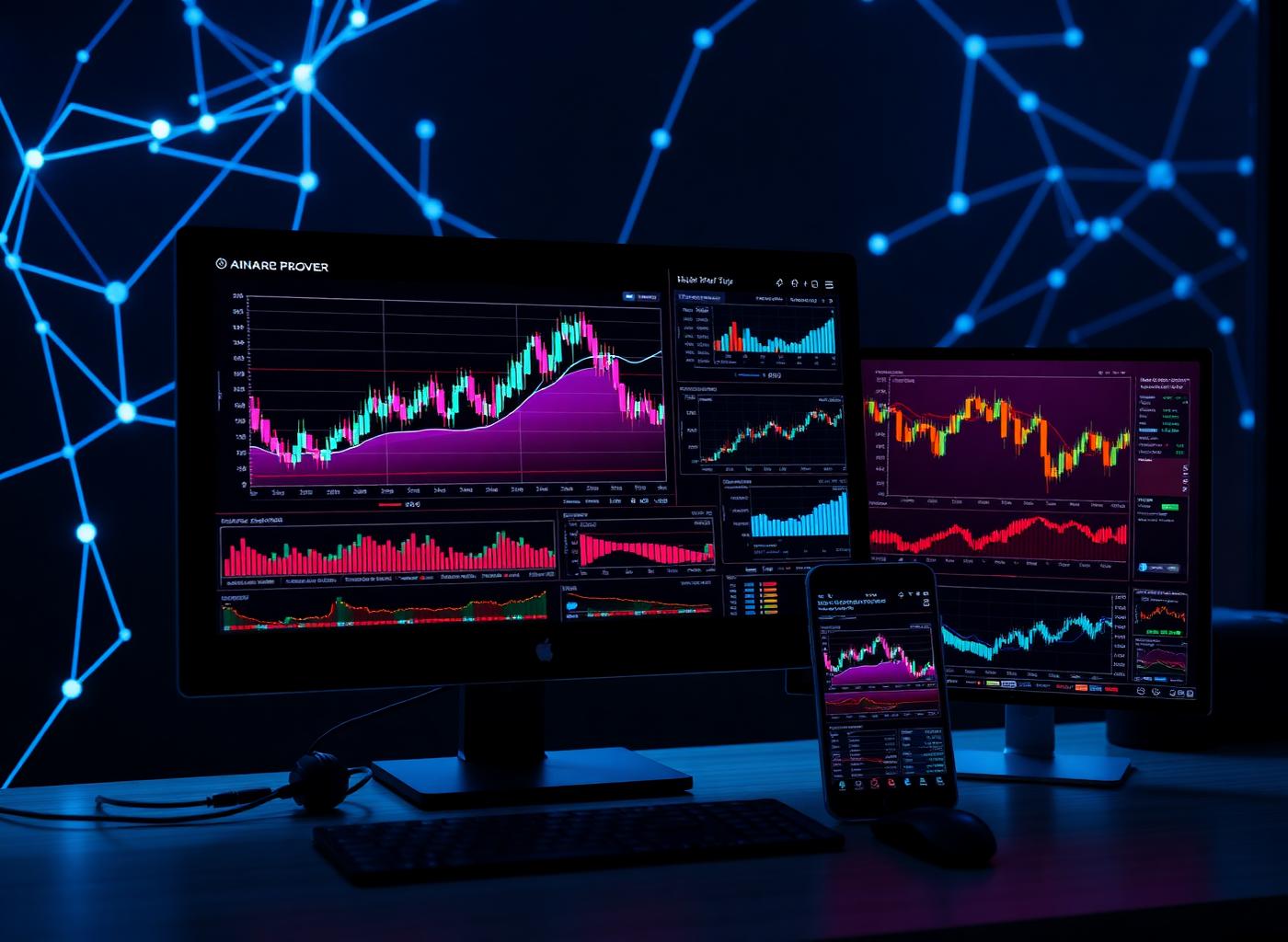 Tradex trading dashboards across desktop, tablet and mobile